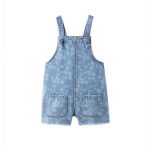 Zara Kids Floral Overall Shorts Size 18-24 Months